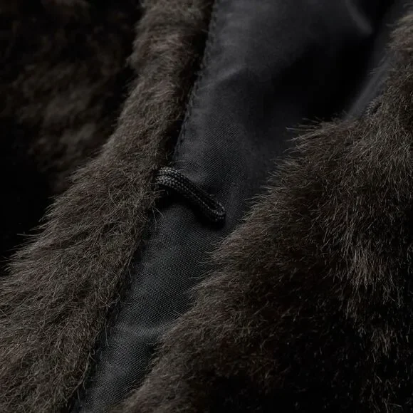 NEW H&M Black Faux Fur Cropped Jacket, Size S - Picture 3 of 6